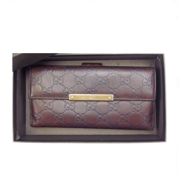 Gucci Wallet Purse Long Wallet Guccissima Brown Woman Authentic Used - Picture 1 of 7